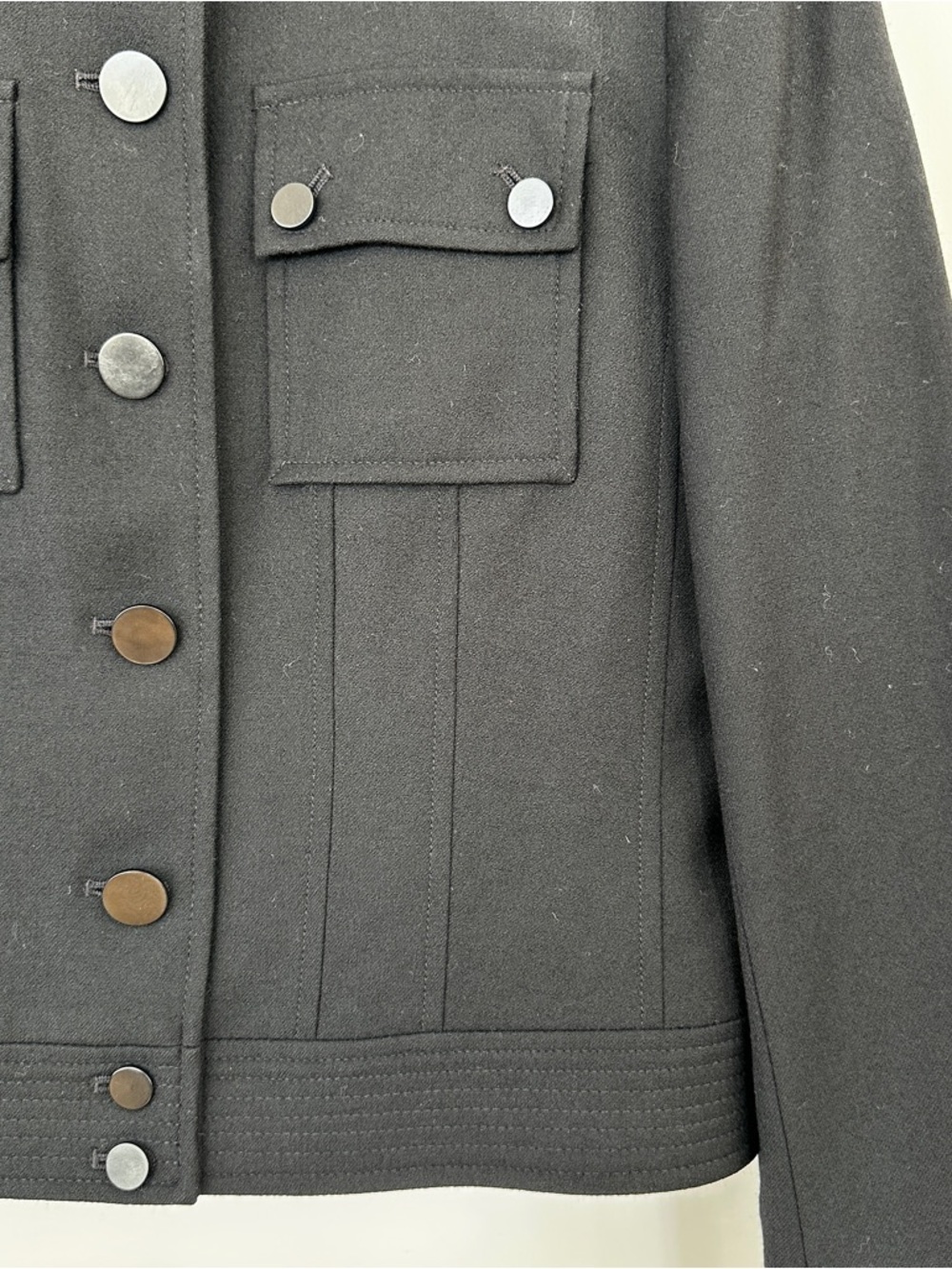 Talbots Tailored Button Front Jacket in a Stretch Wool Blend, Lined - Picture 5 of 14